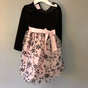 🌟Brown & Pink Velour Toddler Dress